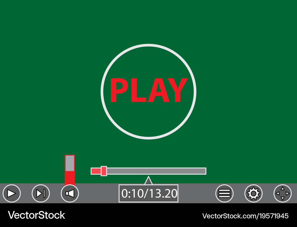 Video player template for web and mobile apps vector image