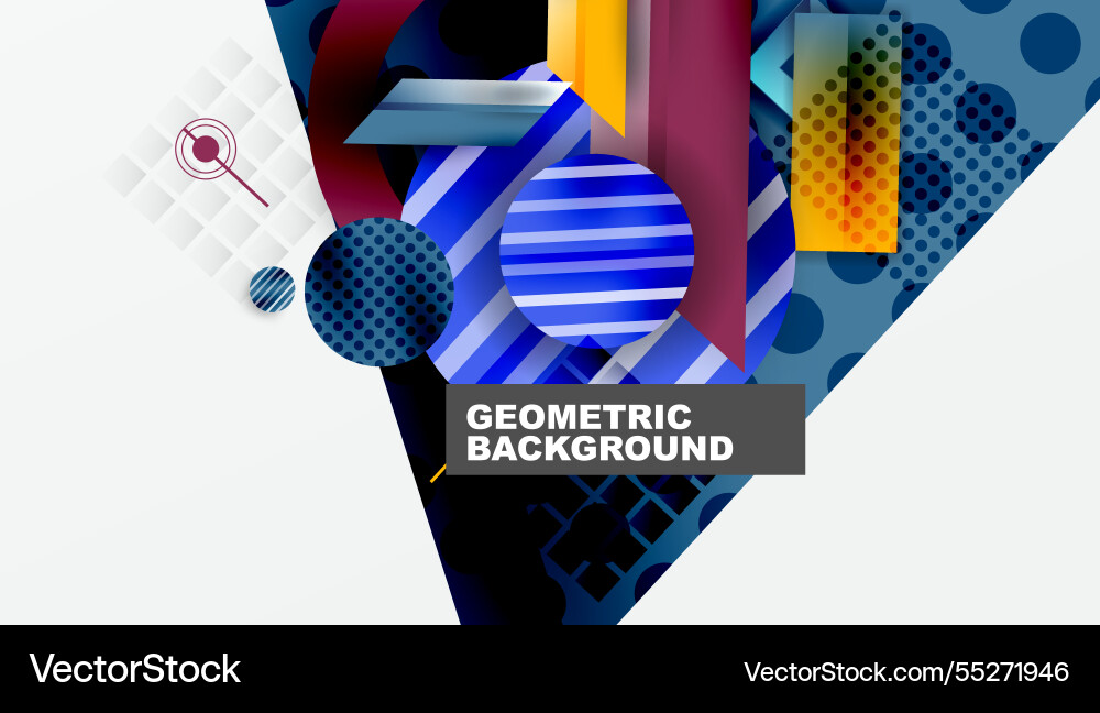 Abstract design with layered geometric shapes vector image