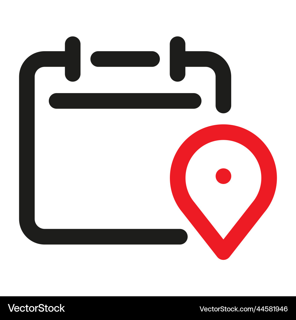 Calendar with map pin icon event location meeting Vector Image