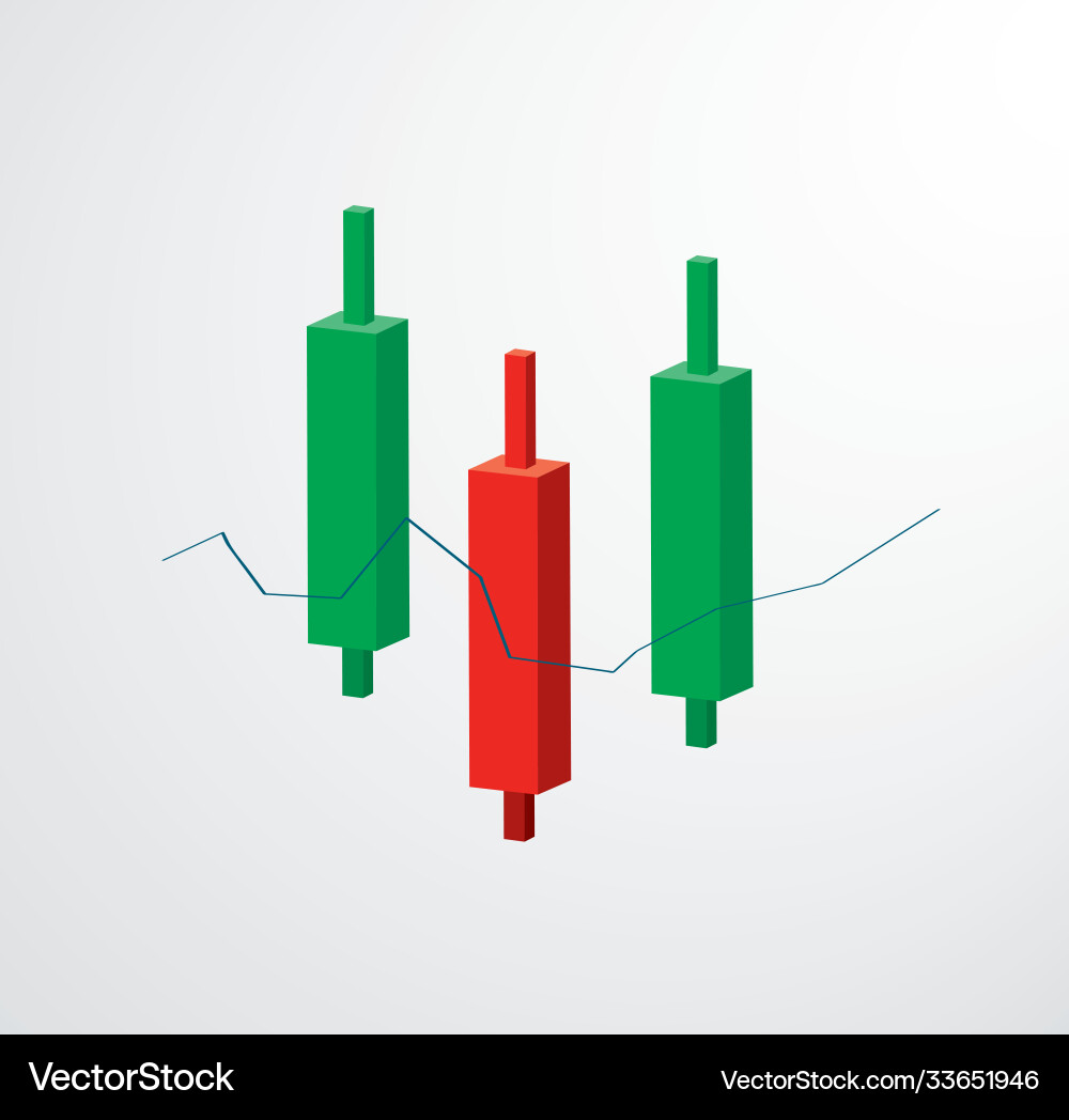 Candlestick chart icon stock exchange Royalty Free Vector