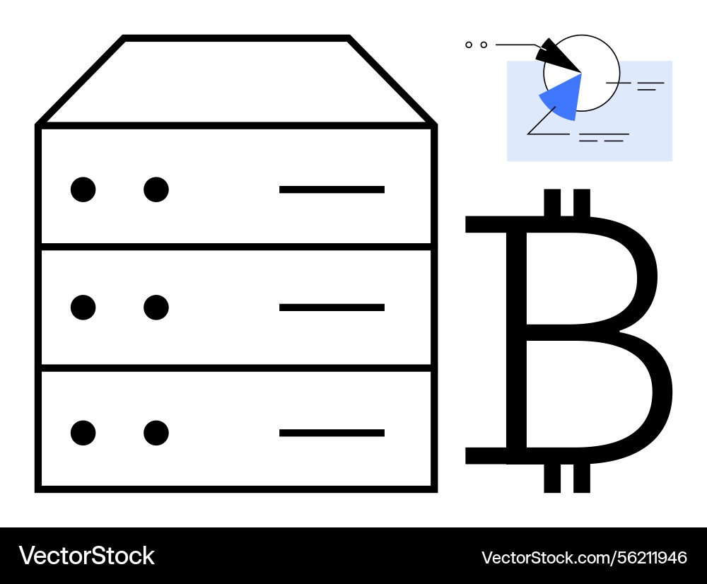 Cryptocurrency blockchain data center storage Cryptocurrency blockchain data center storage vector image