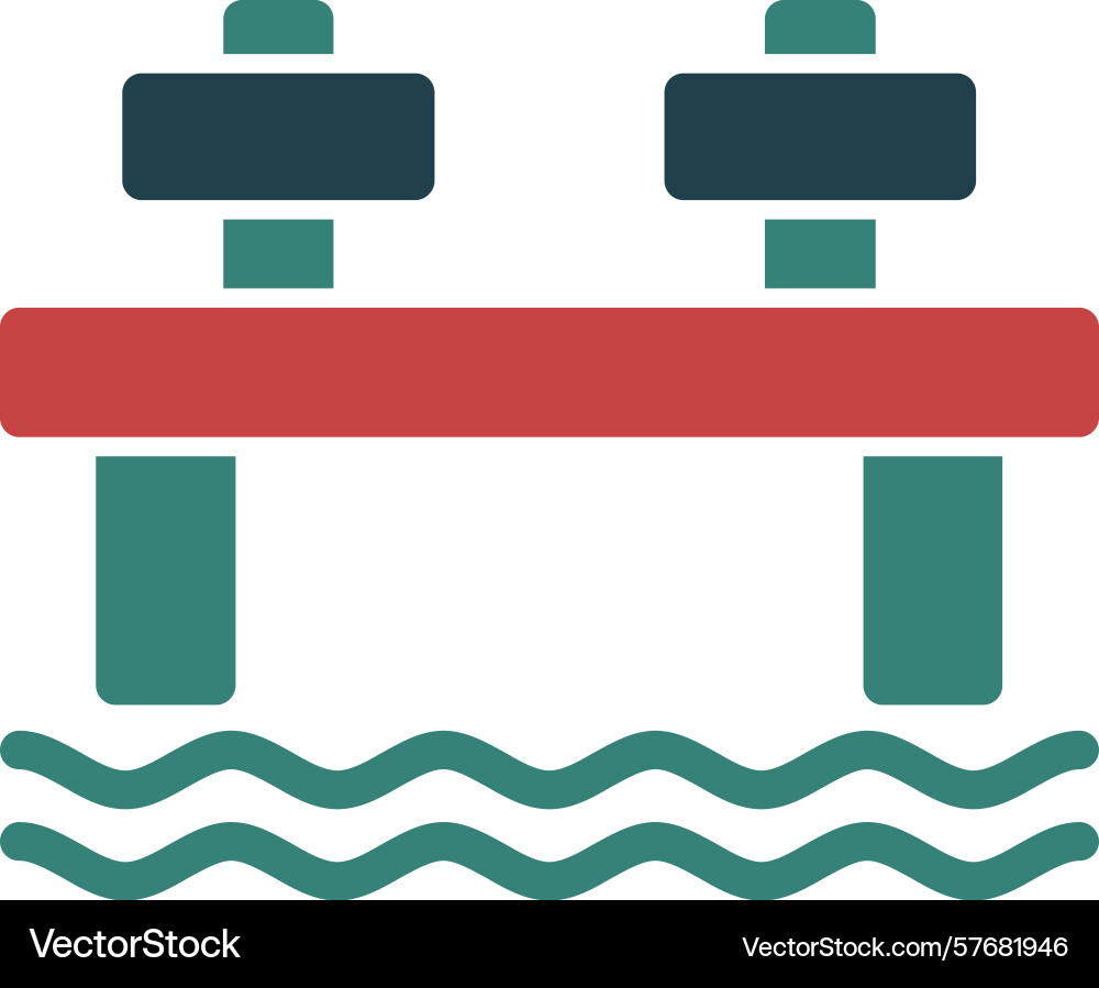 Dock glyph multi color icon Vector Image