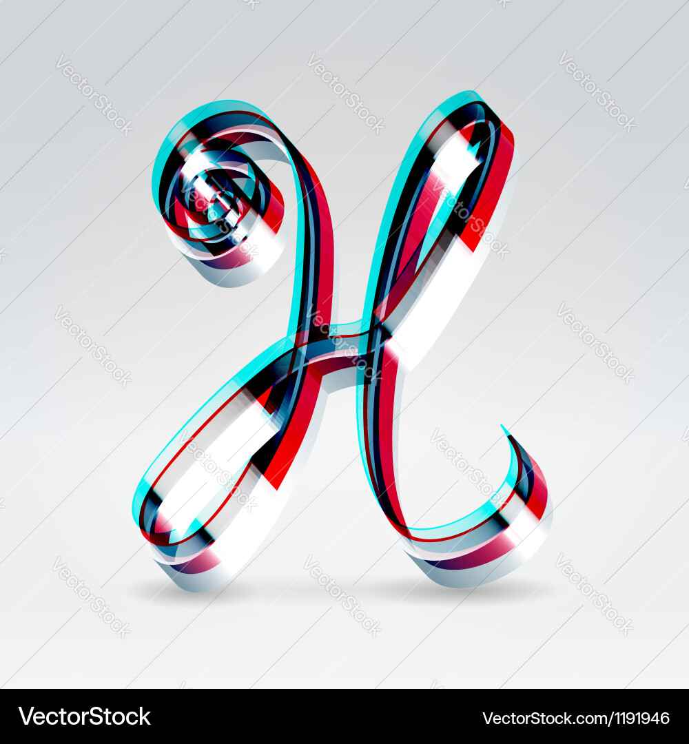 Fantasy plastic 3d glowing ribbon typeface Vector Image