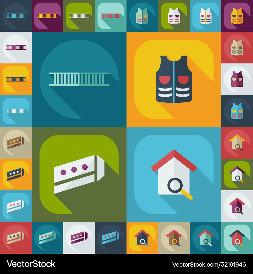 Flat concept set modern design with shadow Vector Image