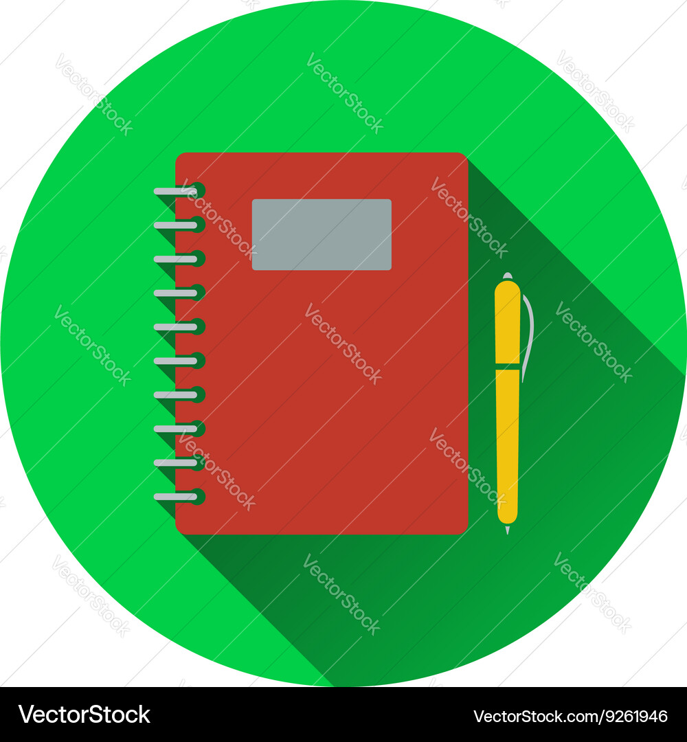 Flat design icon of exercise book in ui colors Vector Image