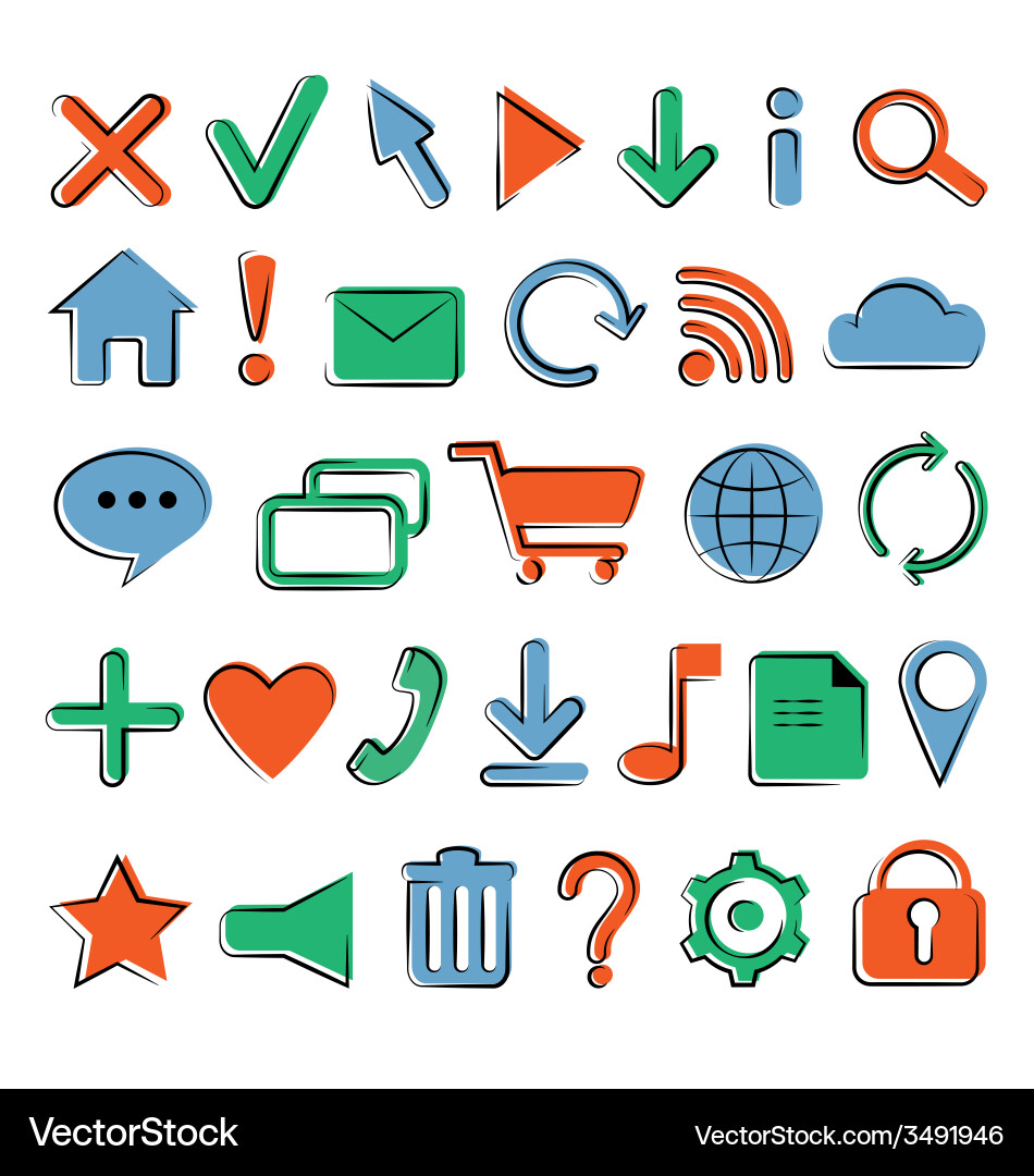 Flat icons for web design Vector Image