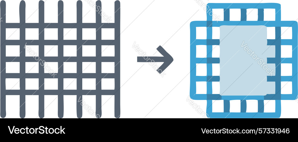 Grid structure transforming into microchip Vector Image