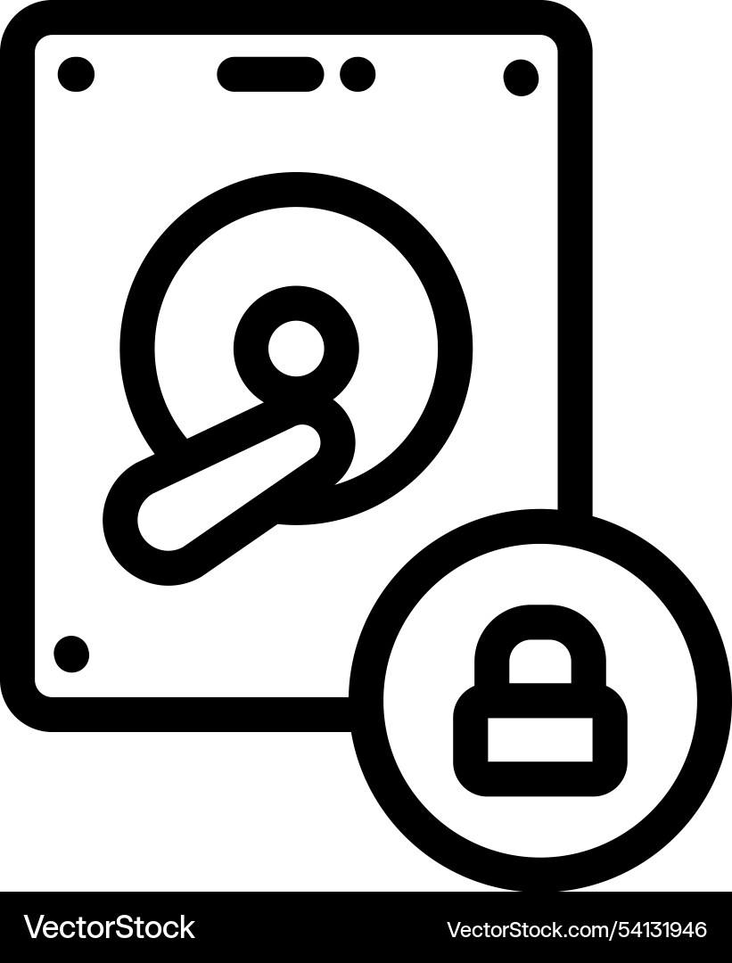 Hard disk icon thin linear style design isolated Hard disk icon thin linear style design isolated vector image