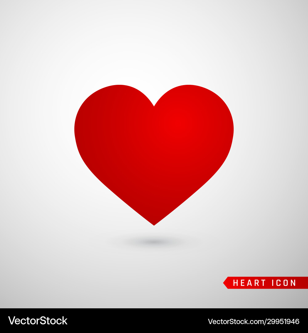 Heart flat icon love symbol isolated on gray Vector Image