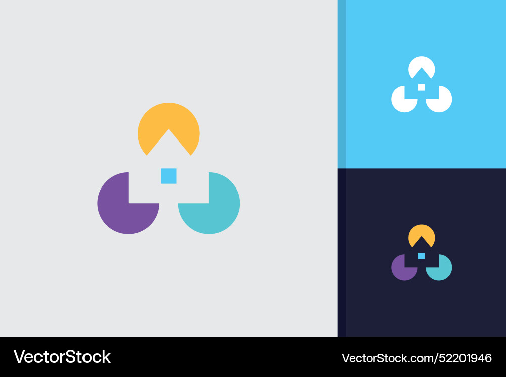 House with three elements logo design template Vector Image