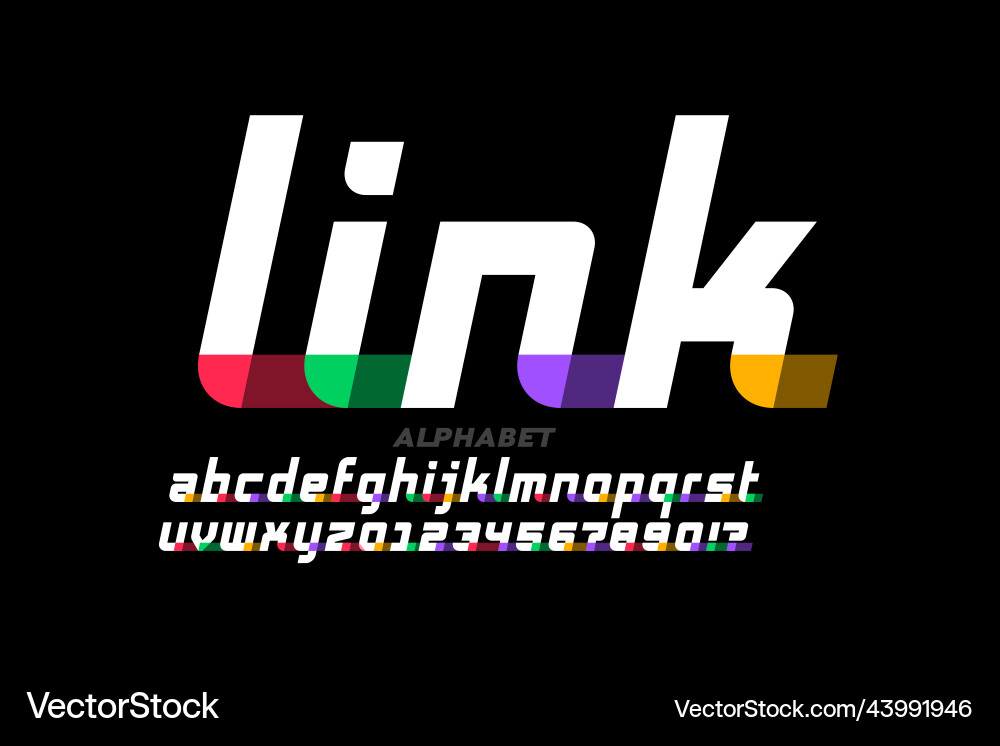 Linked letters font design alphabet Linked letters font design alphabet vector image