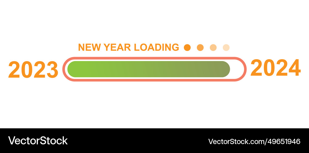 Loading 2023 to 2024 progress bar happy new year Loading 2023 to 2024 progress bar happy new year Vector Image