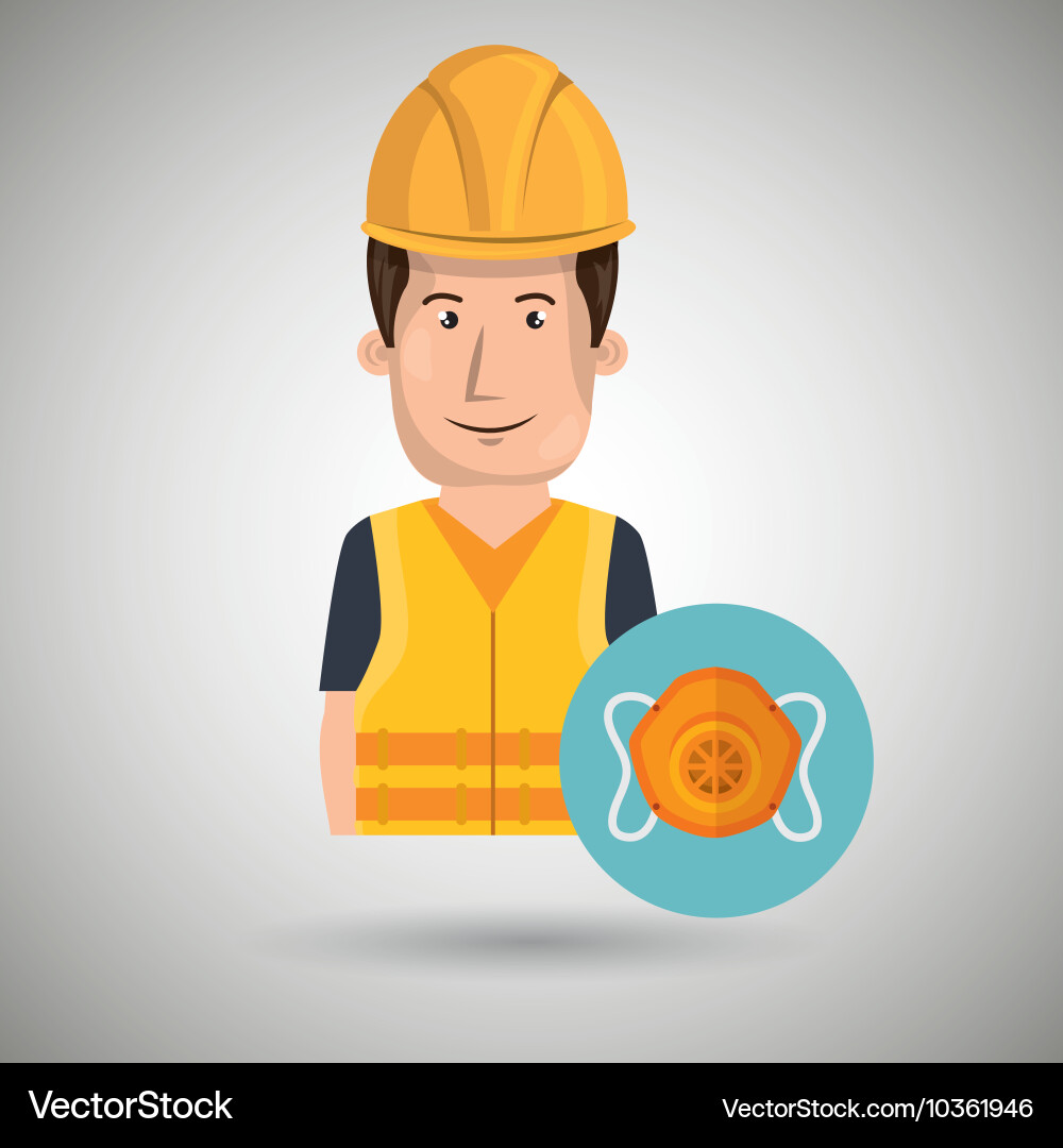 Man worker protection tools icon Vector Image