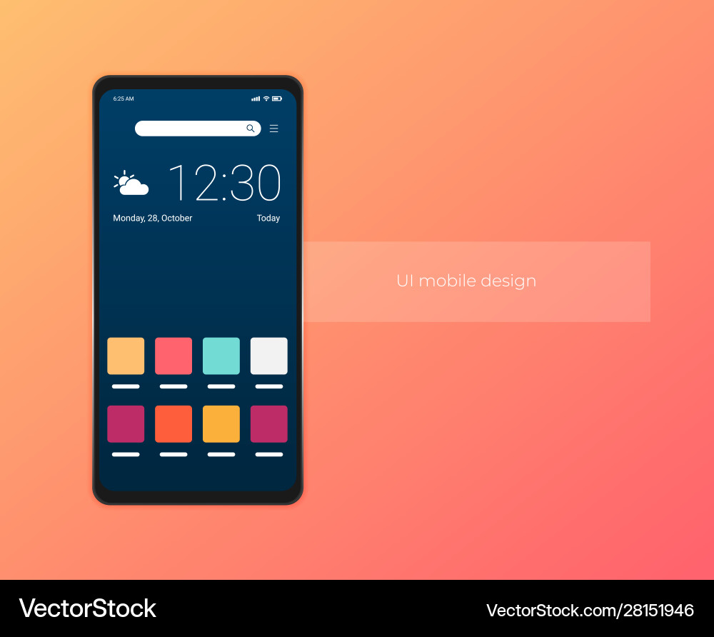 Mobile application interface flat vector image