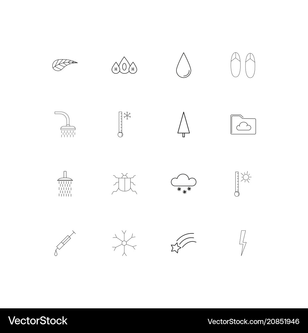 Nature linear thin icons set outlined simple Vector Image