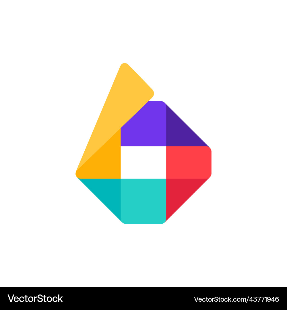 Number six logo made of overlapping lines paper Vector Image
