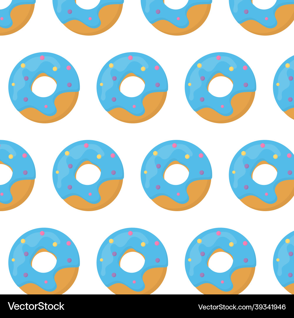Pattern with donut in glaze Pattern with donut in glaze Vector Image