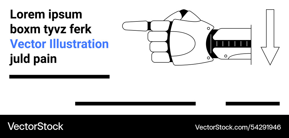 Robot hand pointing with text and arrow Vector Image