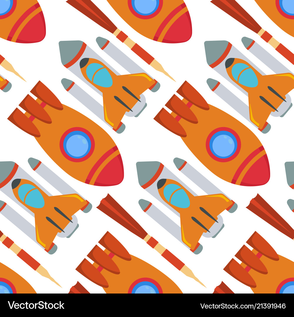 Seamless pattern with space rocket Seamless pattern with space rocket Vector Image