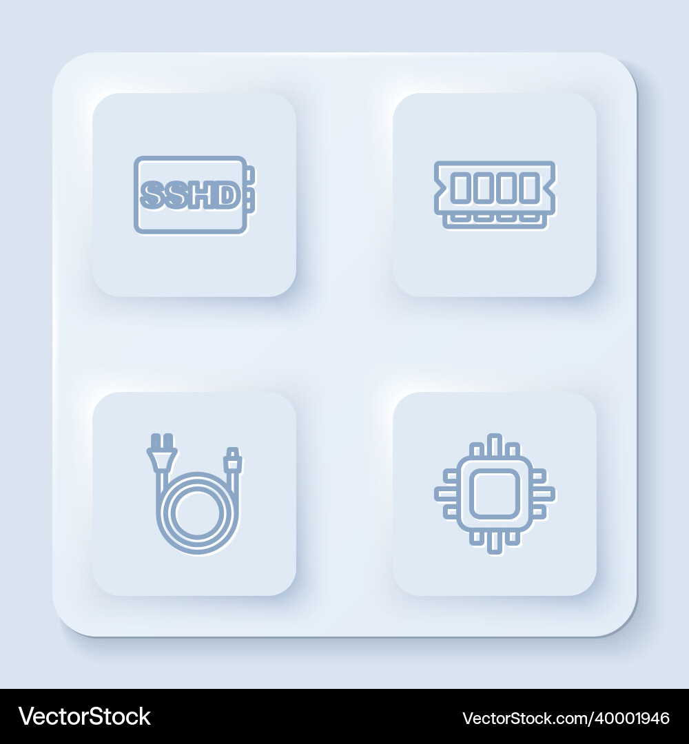 Set line sshd card ram random access memory vector image