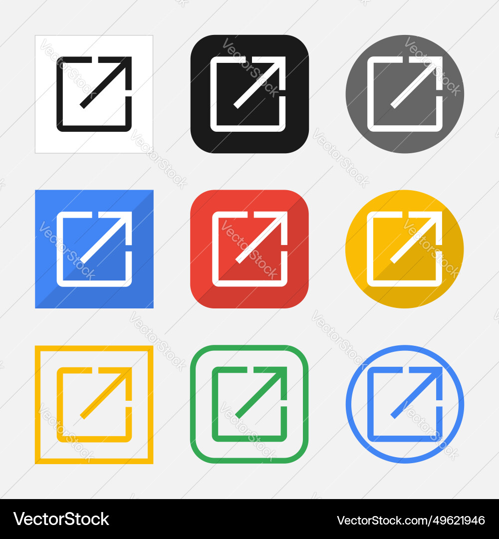 Set of open in new icons for your web site Set of open in new icons for your web site vector image