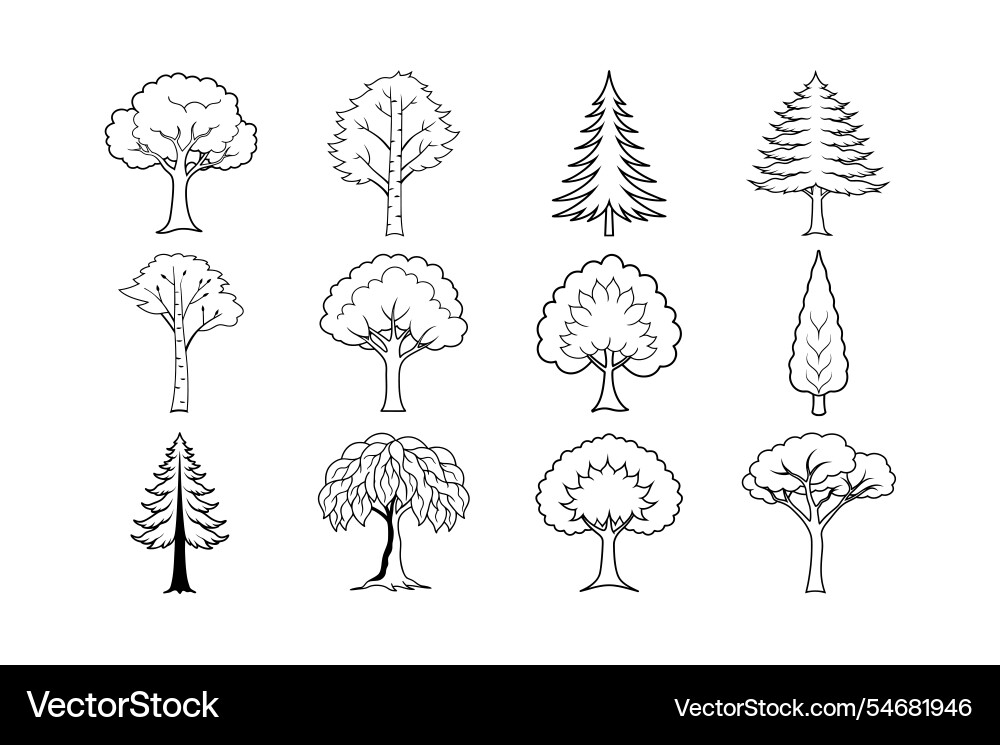 Set of tree icons Set of tree icons vector image