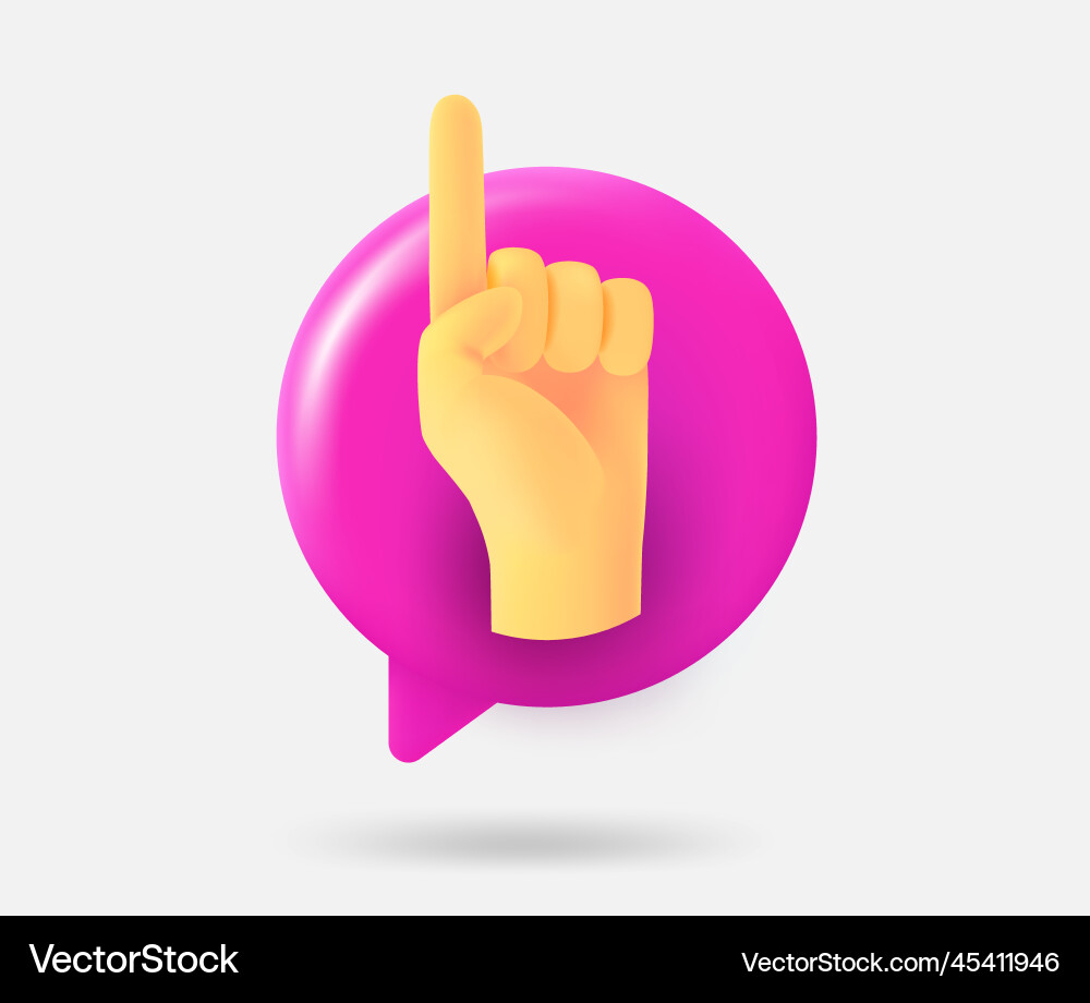 Speech cloud with pointing gesture 3d isolated Speech cloud with pointing gesture 3d isolated vector image