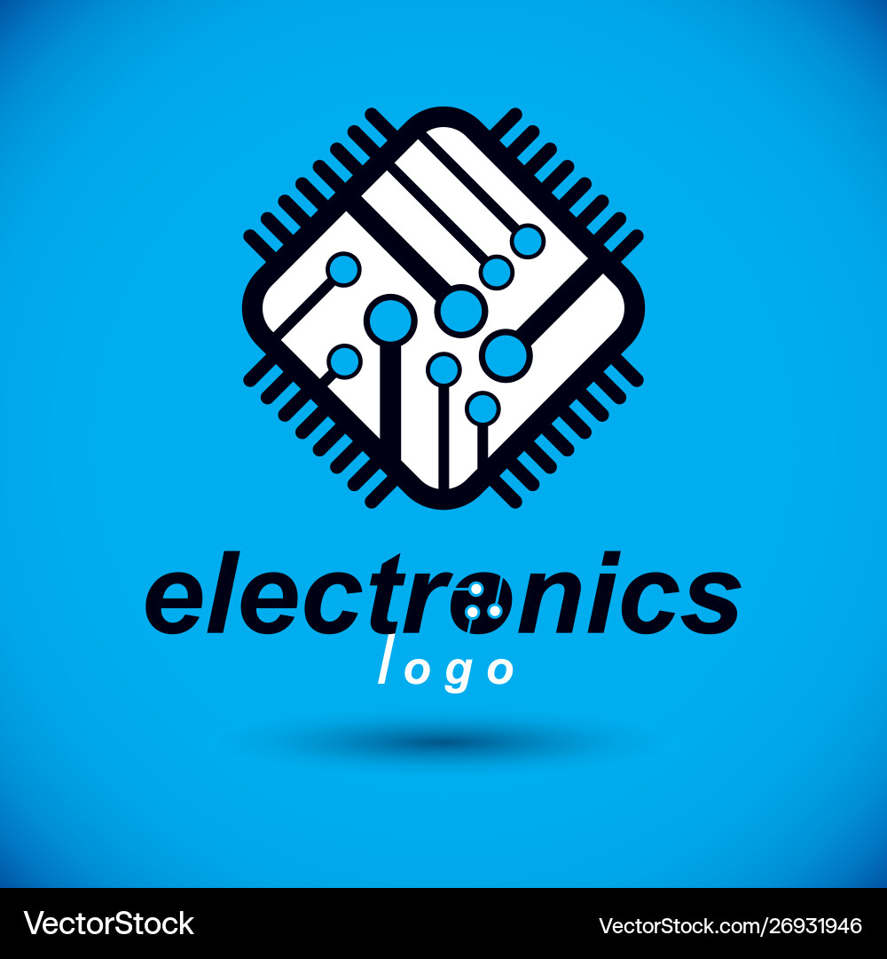 Technology cpu design with square microprocessor Technology cpu design with square microprocessor vector image