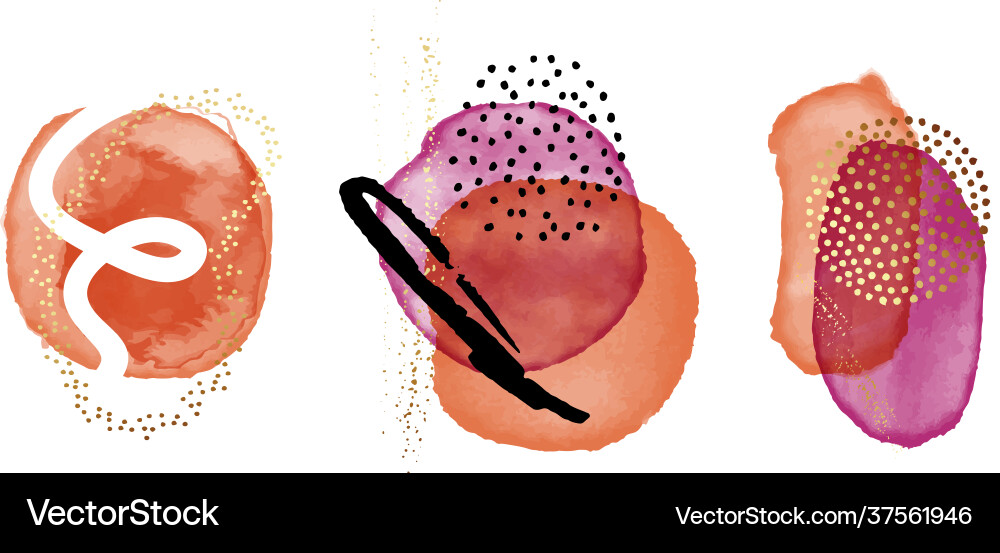 Watercolor Geometric Blobs vector image