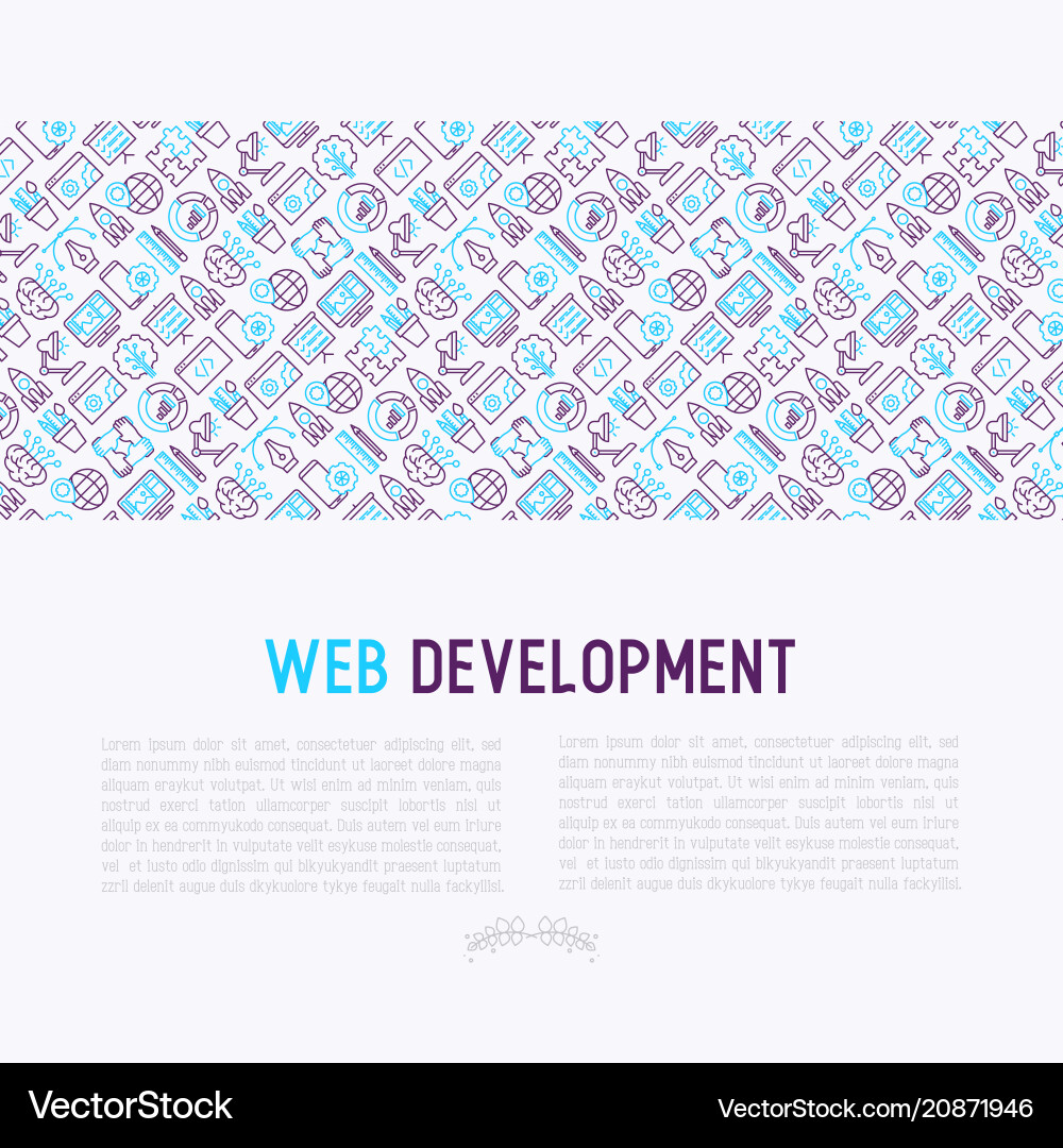 Web development concept with thin line icons Web development concept with thin line icons vector image
