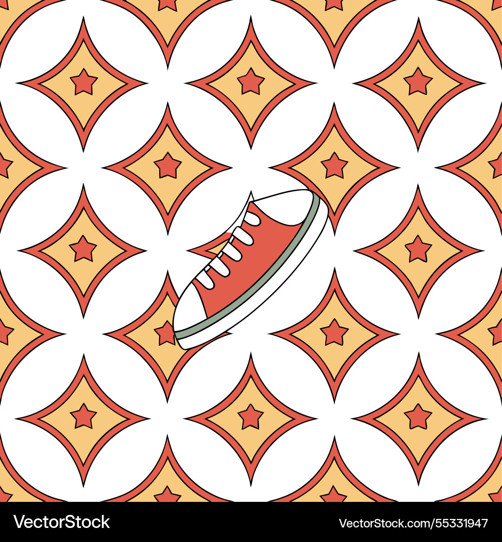 60s mod seamless pattern with bold graphics vector image