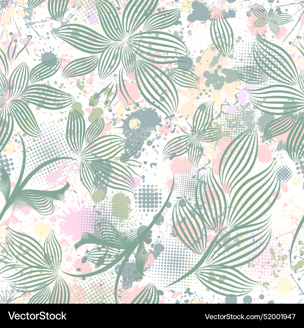 Abstract floral pattern branch with leaves Vector Image