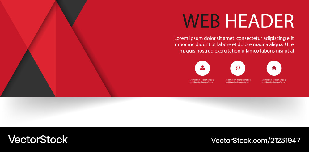 Abstract Red Black Web Header vector image
