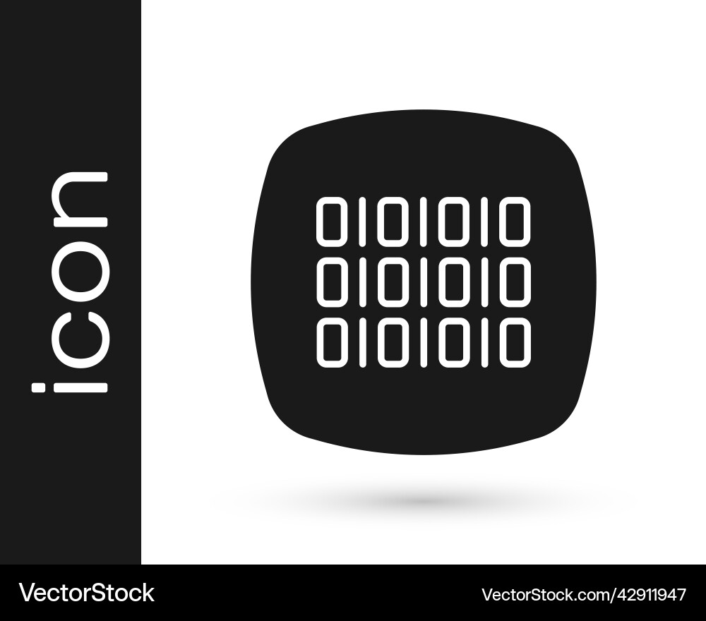 Black binary code icon isolated on white Black binary code icon isolated on white vector image