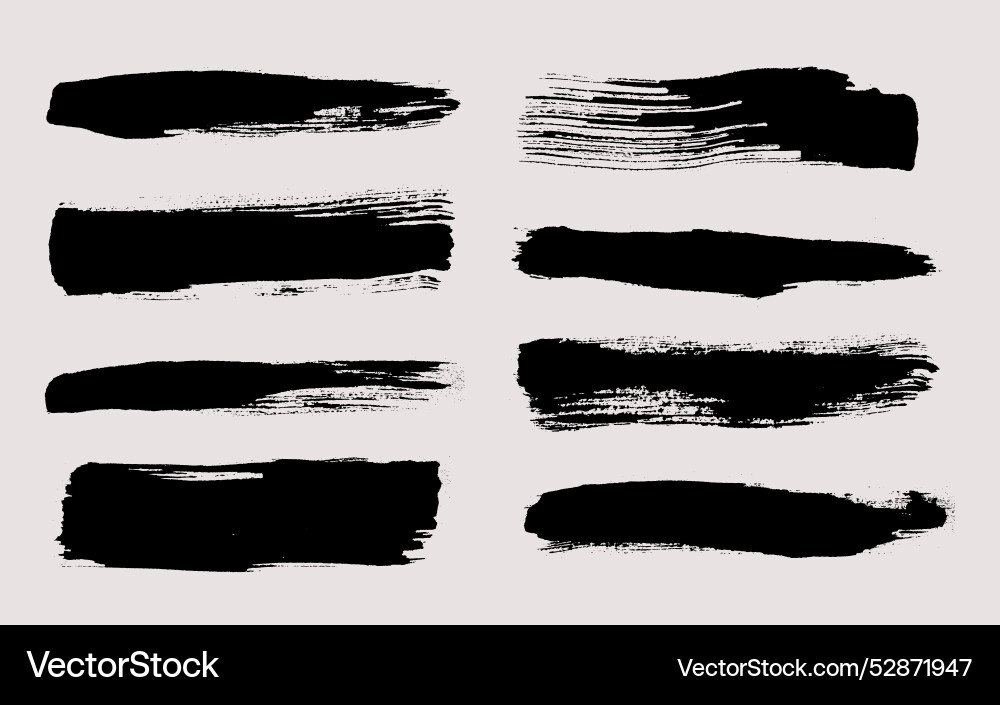 Brush strokes set of text boxes Brush strokes set of text boxes vector image