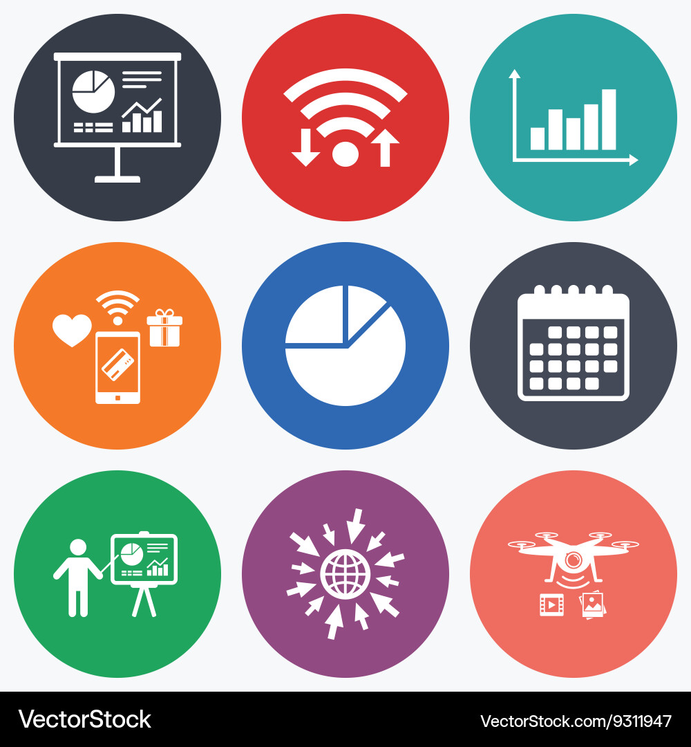Diagram graph pie chart presentation billboard Vector Image