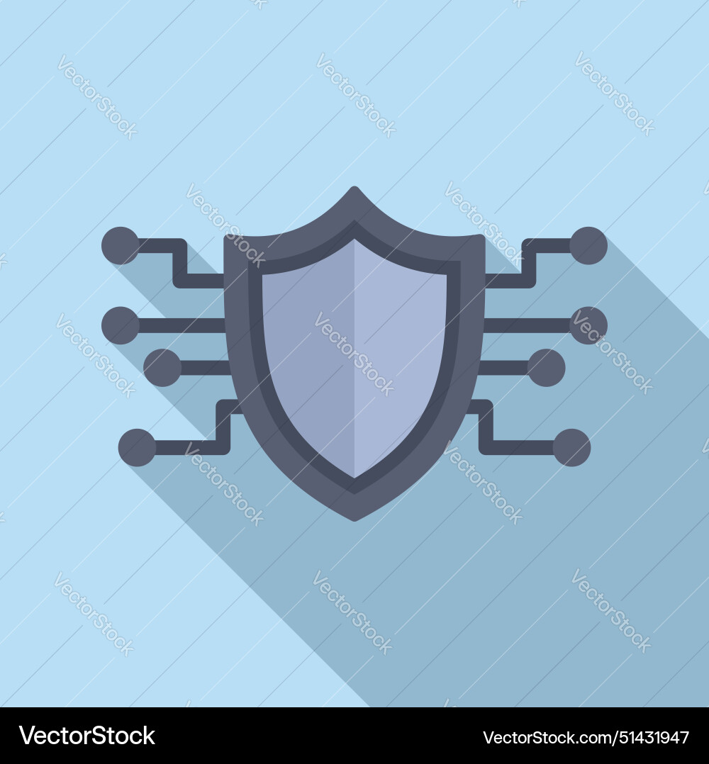 Digital shield and circuit lines vector image