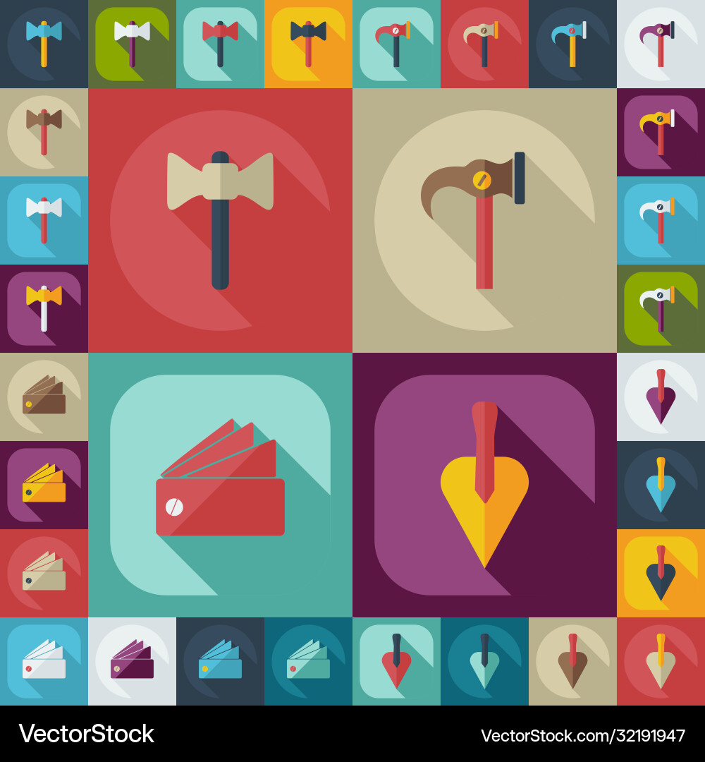 Flat concept set modern design with shadow Flat concept set modern design with shadow Vector Image