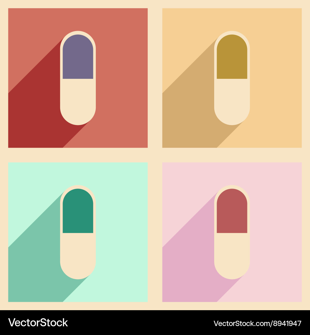 Flat with shadow concept and mobile application Vector Image
