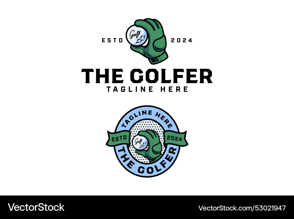 Golf Glove Holding Ball Logo Vector Image