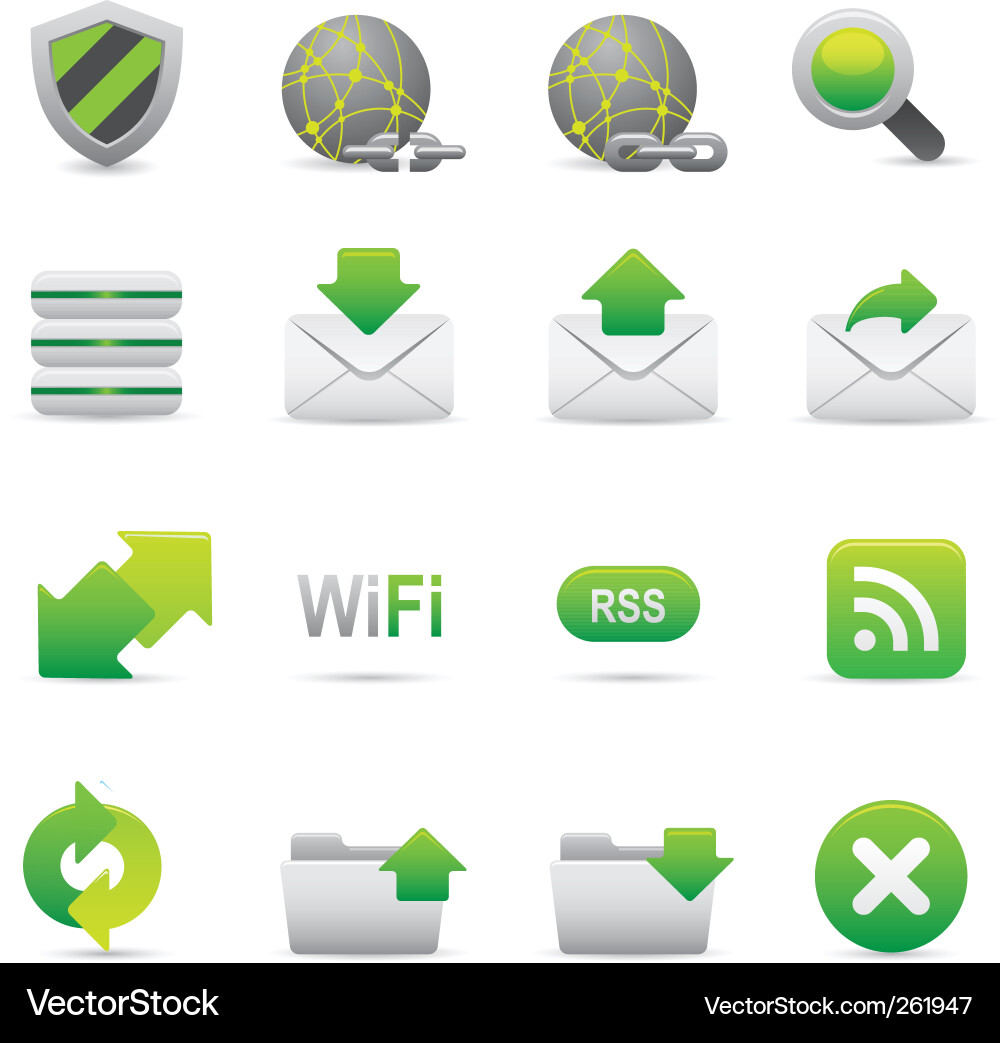 Internet Icon Set vector image