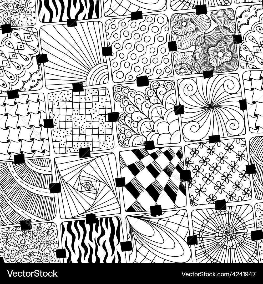 Intricate Doodles and Patterns vector image