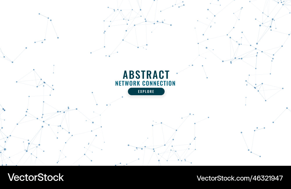 Low poly digital network lines connecting mesh vector image