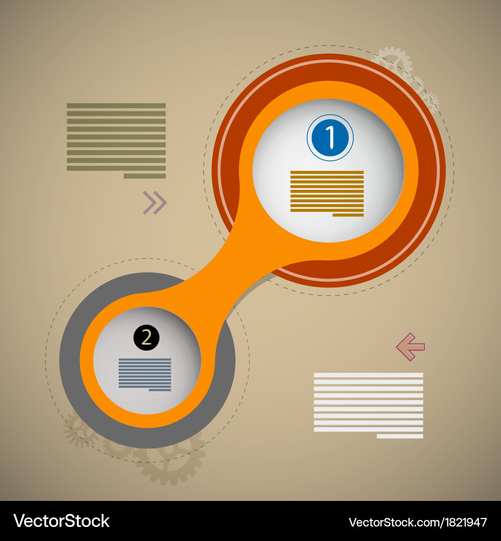 Progress steps for tutorial retro paper circle vector image