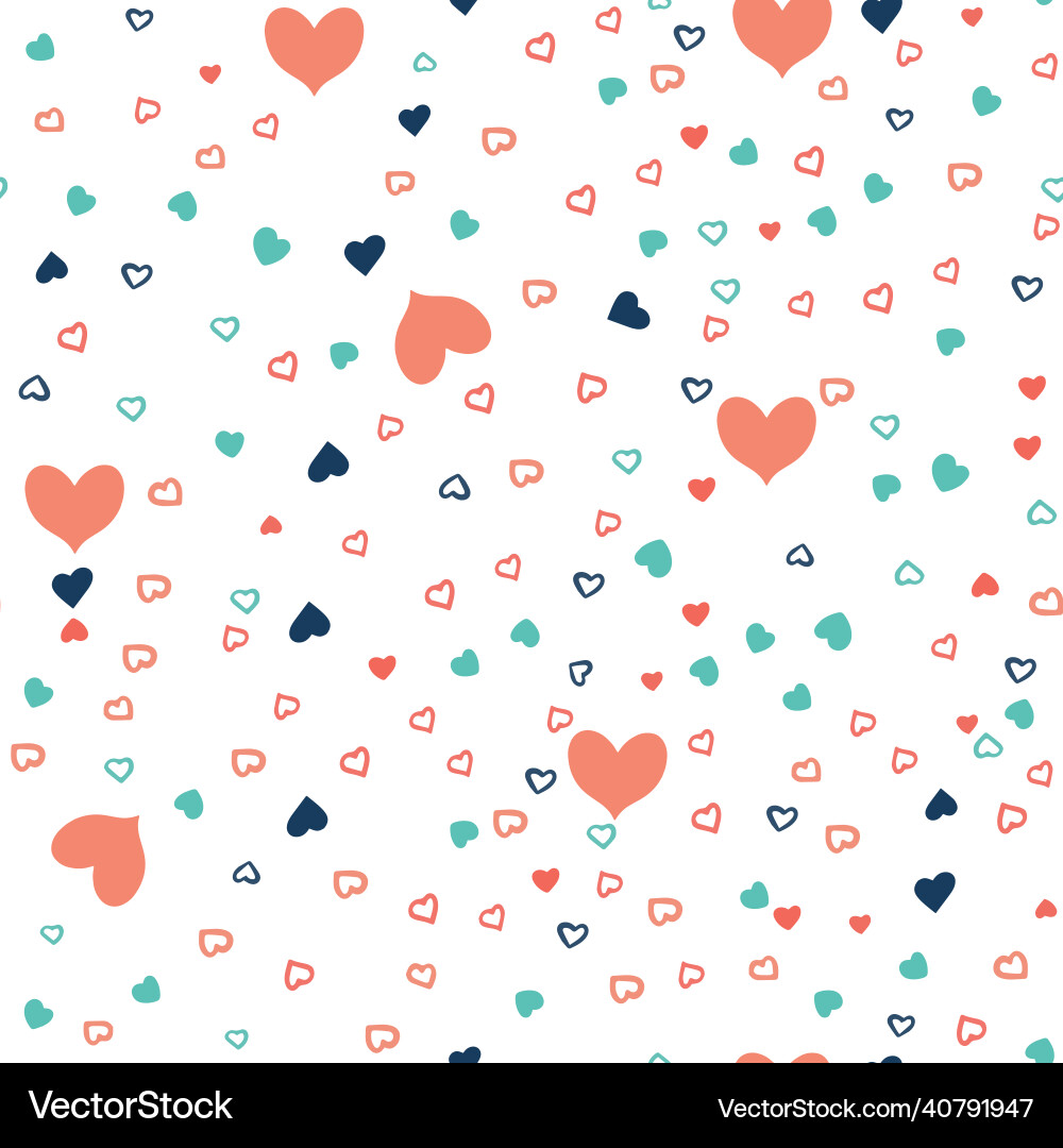 Seamless pattern with multicolored hearts Seamless pattern with multicolored hearts vector image