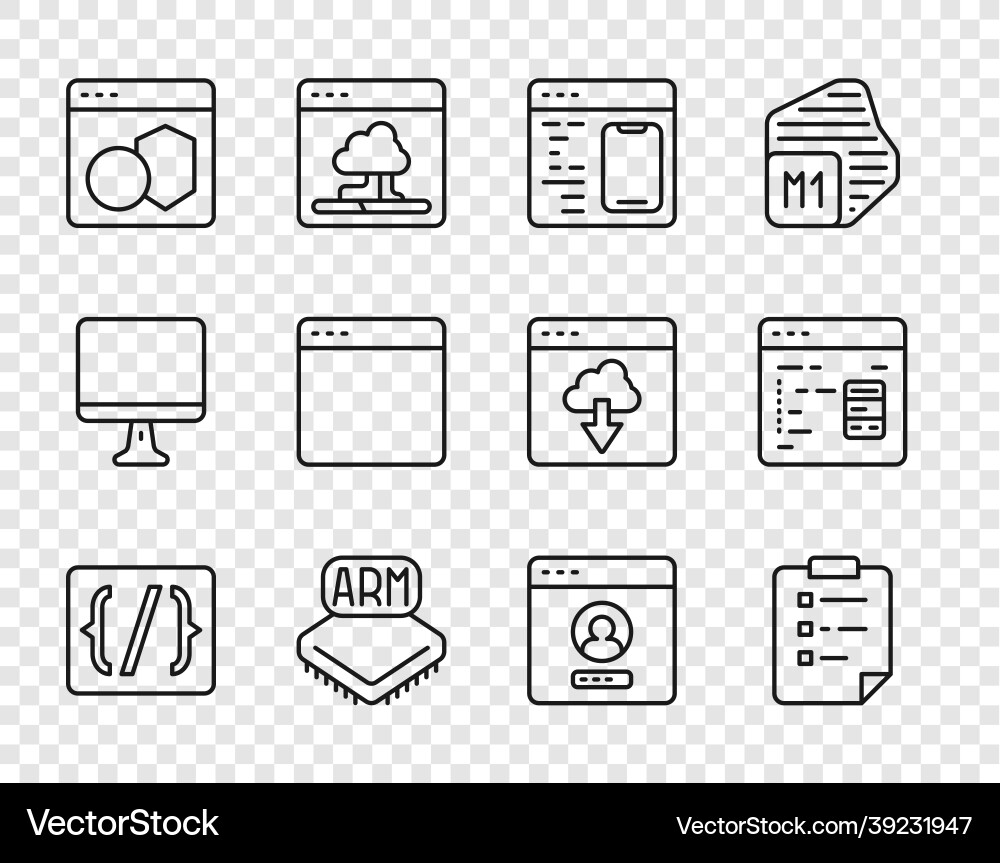 Set line programming language syntax clipboard Set line programming language syntax clipboard vector image