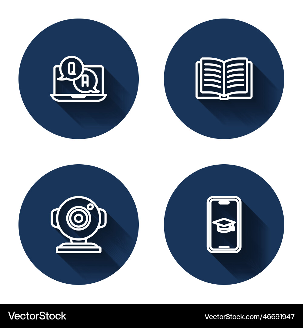 Set line question and answer open book web Set line question and answer open book web Vector Image