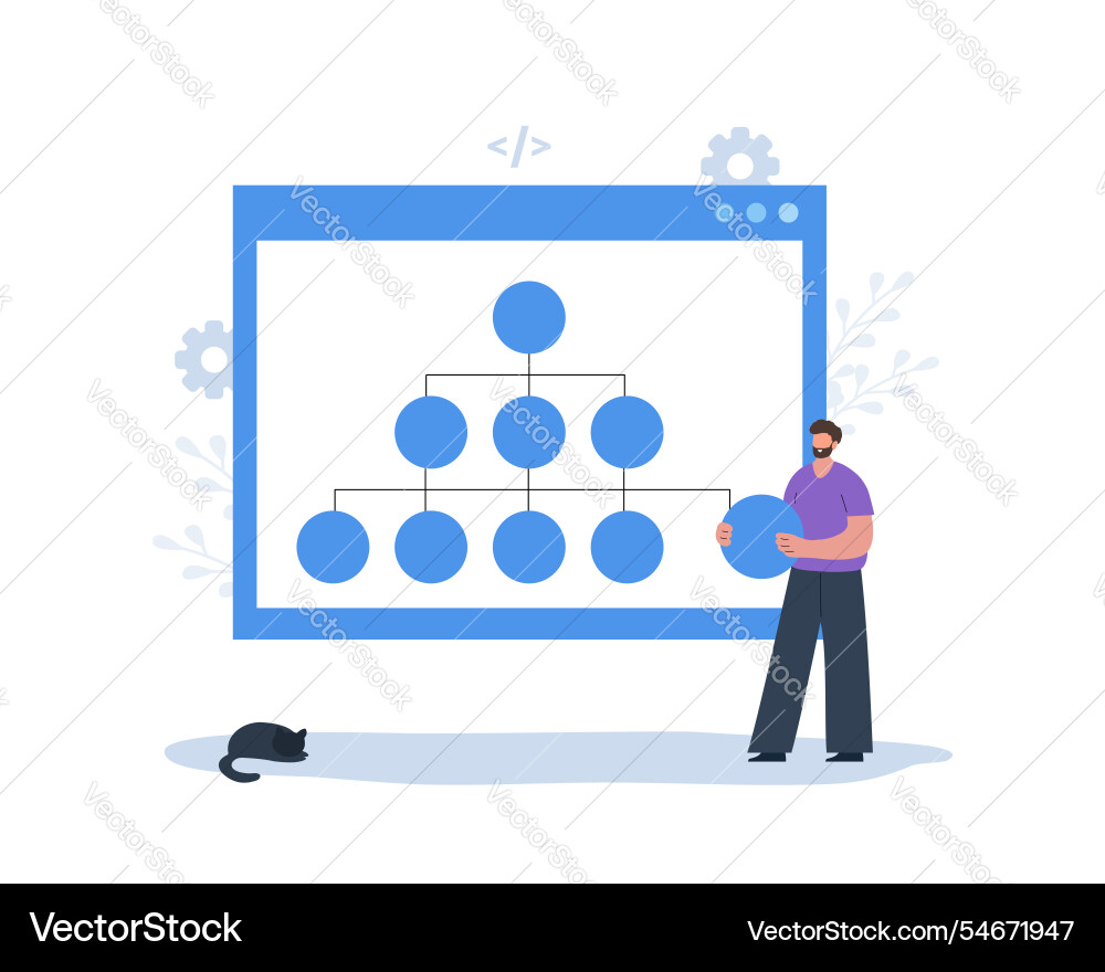 Sitemap creation concept website navigation Sitemap creation concept website navigation Vector Image