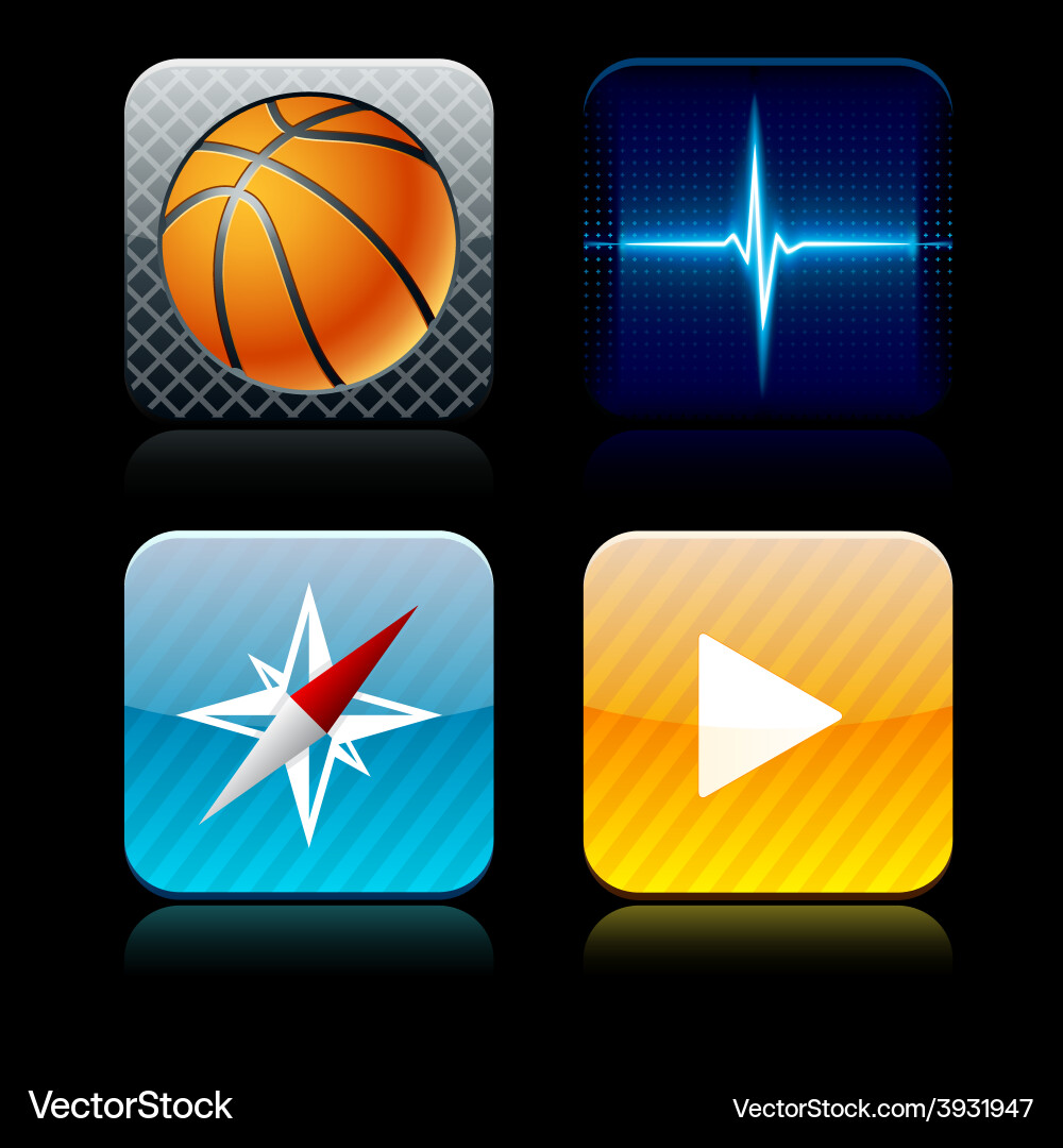 Square high-detailed app icons Vector Image