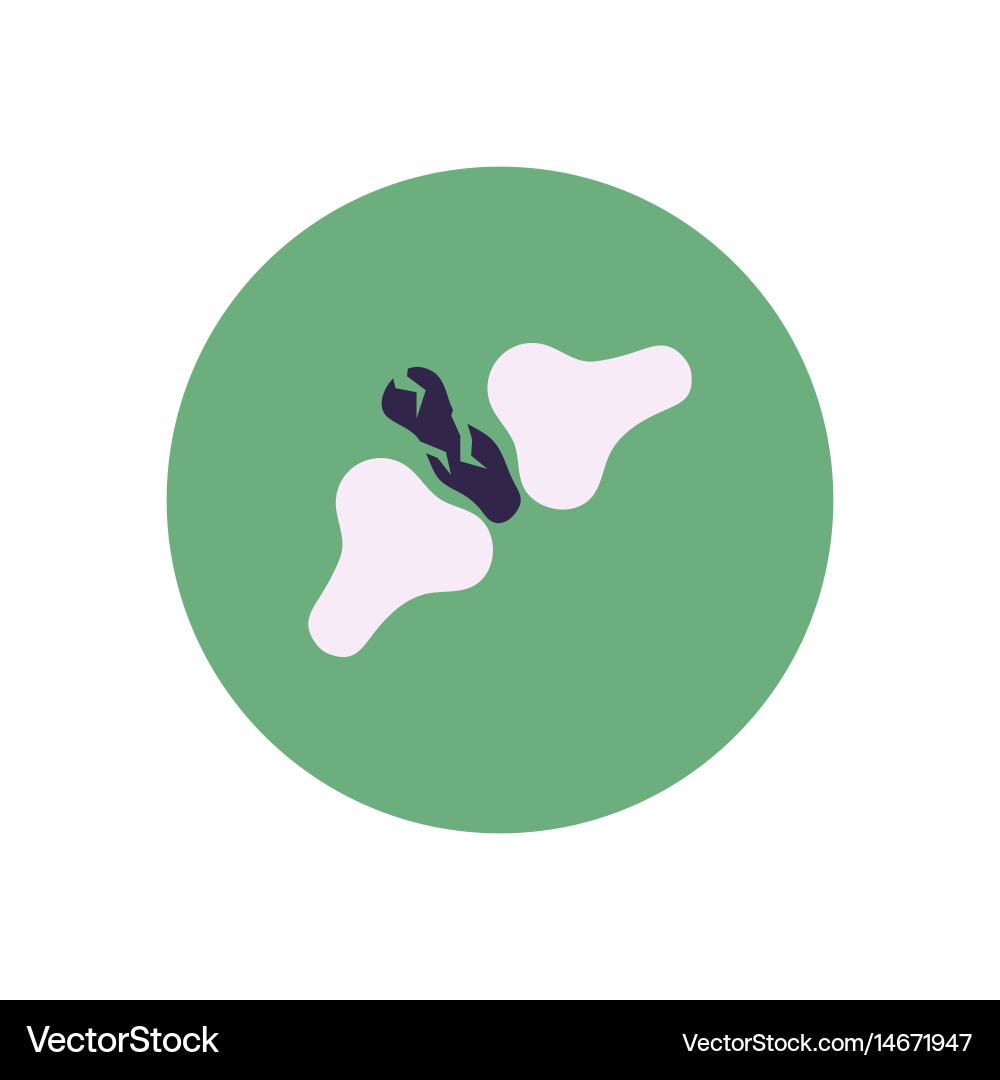 Stylish icon in color circle bone fracture Vector Image
